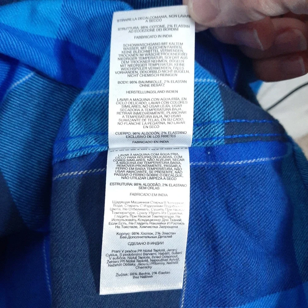 Columbia Mens Blue Black‎ Buffalo Plaid Long Sleeve Button Down Shirt Large